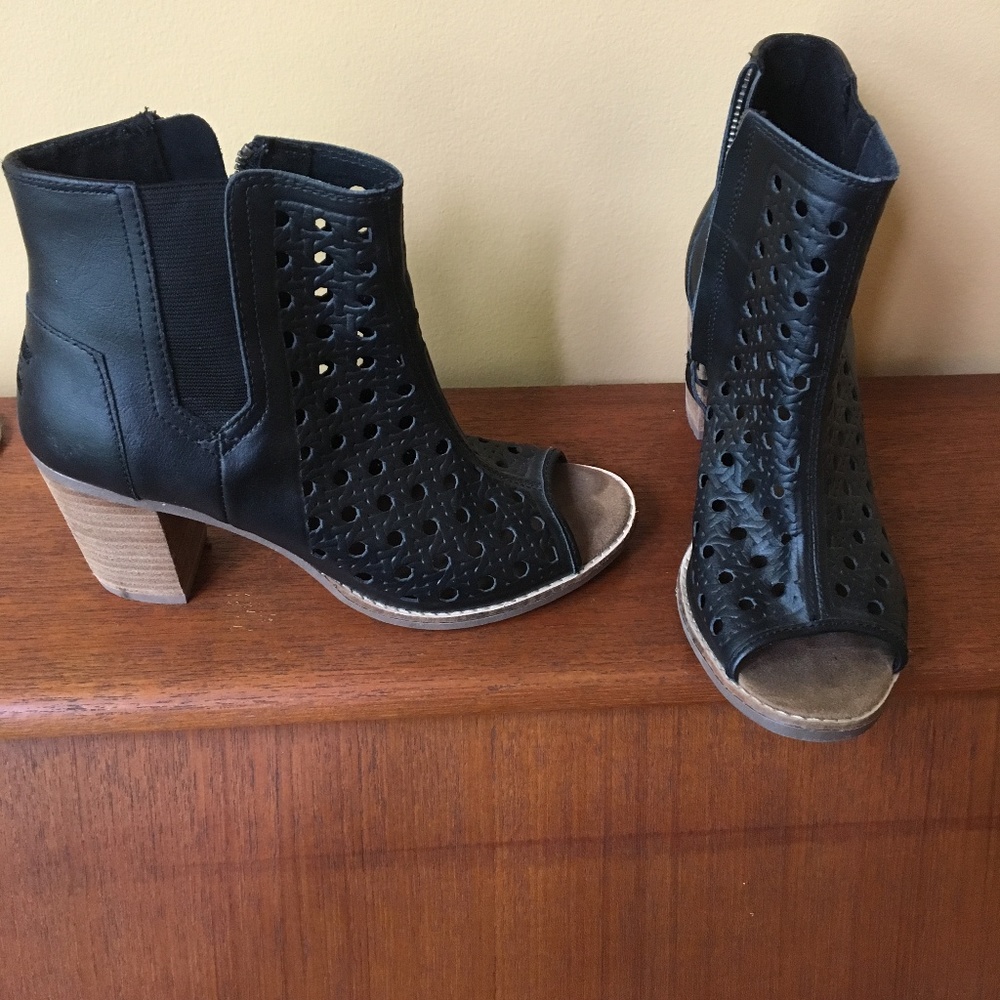 TOMS Peep Toe Ankle Booties